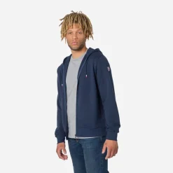 Felpa felpata con cappuccio e zip integrale uomo logo