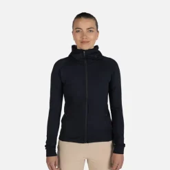 Giacca donna secondo strato stretch con cappuccio e zip integrale