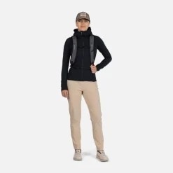 Giacca donna secondo strato stretch con cappuccio e zip integrale
