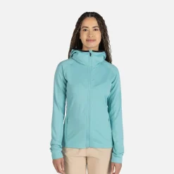 Giacca donna secondo strato stretch con cappuccio e zip integrale