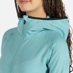 Giacca donna secondo strato stretch con cappuccio e zip integrale