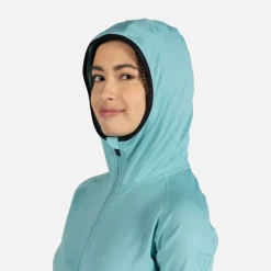 Giacca donna secondo strato stretch con cappuccio e zip integrale