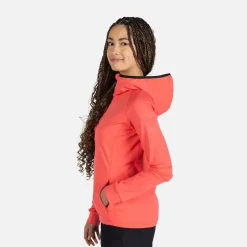 Giacca donna secondo strato stretch con cappuccio e zip integrale