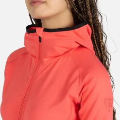 Giacca donna secondo strato stretch con cappuccio e zip integrale