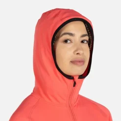 Giacca donna secondo strato stretch con cappuccio e zip integrale