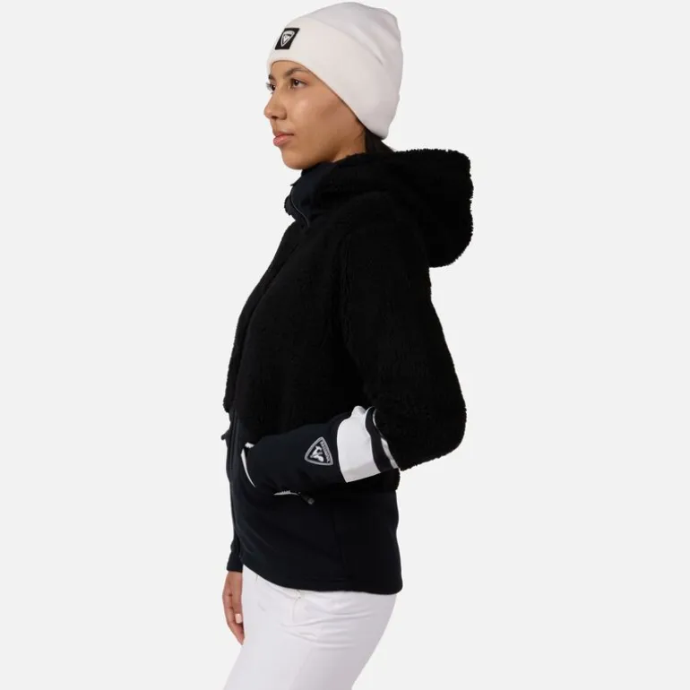 Giacca in pile con cappuccio e zip integrale donna Wispile