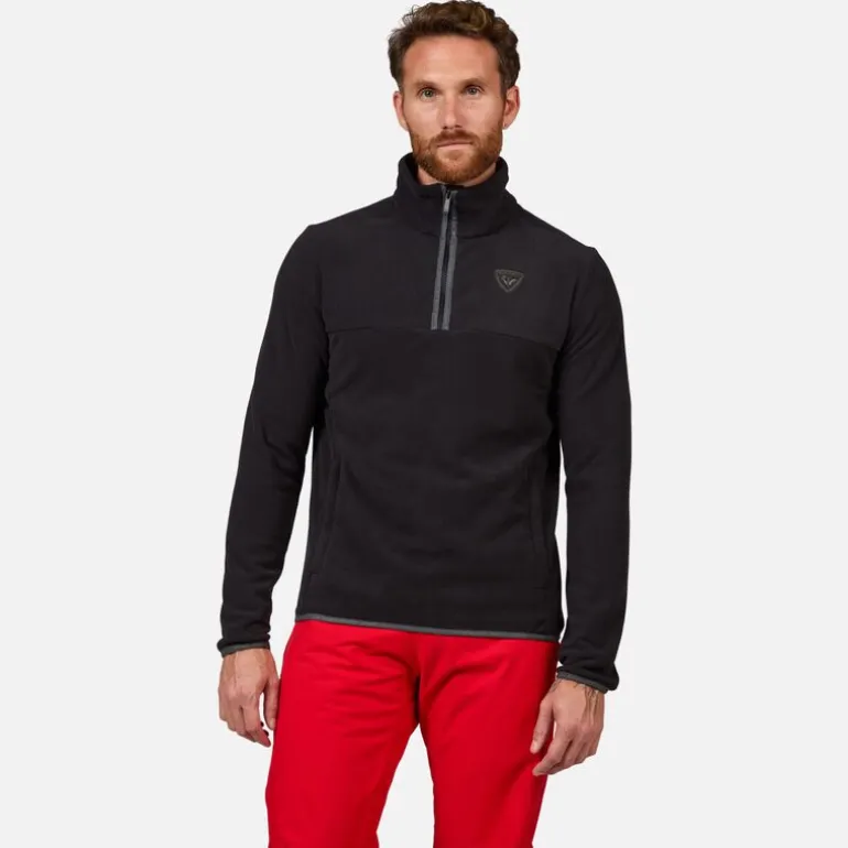 Maglia in pile con mezza zip uomo Strawpile