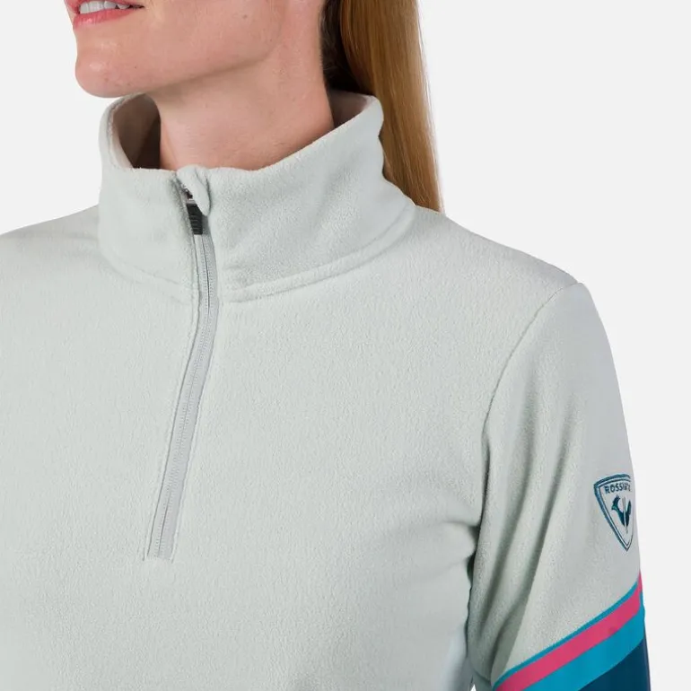 Maglia in pile donna con mezza zip Strawpile